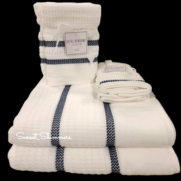 Hotel Vendome Bath 6pc Hotel Vendome Spa Collection Bath Hand Tip Towel Set Velour White